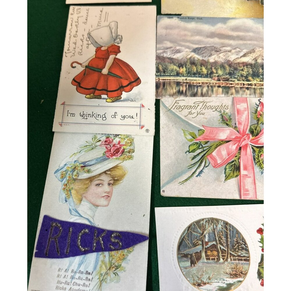 Antique Postcards with Memos and Postage Stamps 1908 through 1914 100 year old - Picture 8 of 16